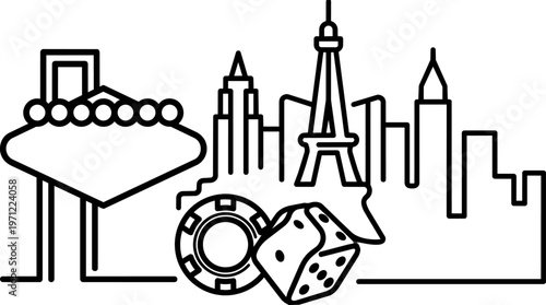 Las Vegas City Skyline Gambling.