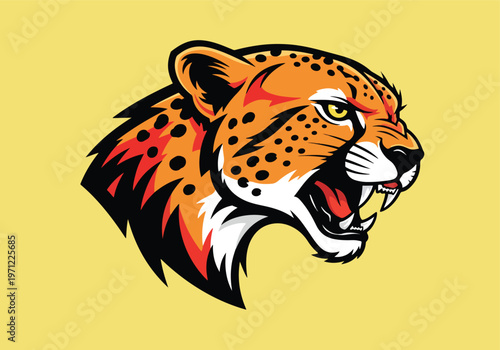Aggressive cheetah head logo vector: Gaming logo - Gaming Mascot - esport mascot vector illustration  Logo, Mascot, E-Sport, vector mascot - Mascot Logo