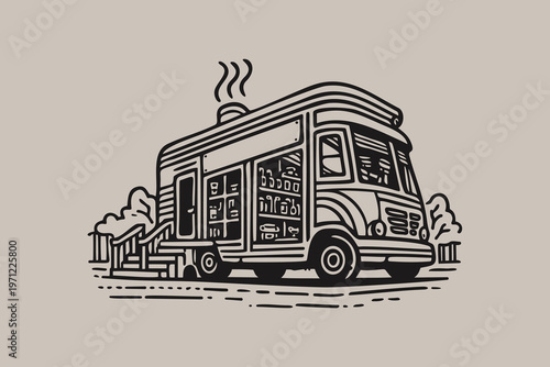 Mobile Creative Shop Van Conversion Illustration