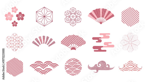 Playful set of grey mice in traditional Japanese outfits celebrating the new year with kites, tops, and ritual rice cakes for festivals.