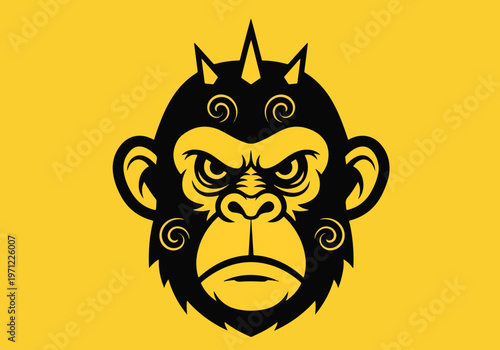 Angry monkey face vector illustration: Gaming logo - Gaming Mascot - esport mascot vector illustration  Logo, Mascot, E-Sport, vector mascot - Mascot Logo