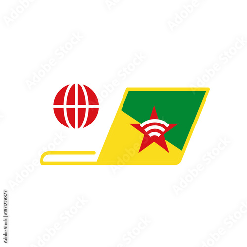 French Guiana Laptop Globe In Icon
