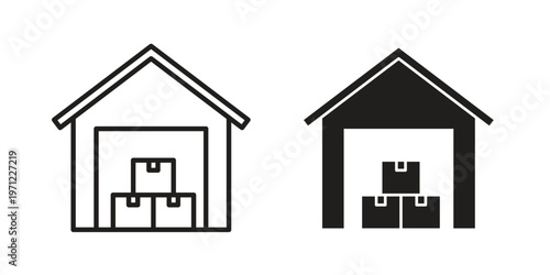 Warehouse icon concepts pack. icon set vector illustrations eps10
