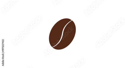 A single stylized coffee bean illustration isolated on a clean white background design