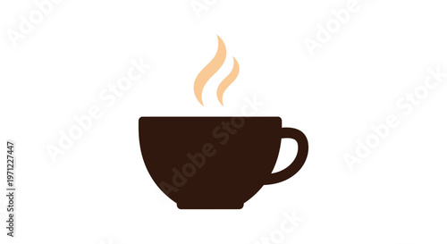 A warm coffee cup emitting steam, perfect for illustrating various caffeine related themes