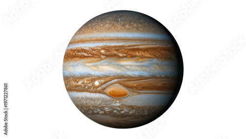 Vibrant Jupiter Planet with Brown Bands and Swirling Cloud Patterns