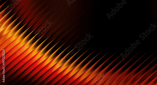 Fotografie Abstract background with diagonal lines of light and shadow in shades of orange,
