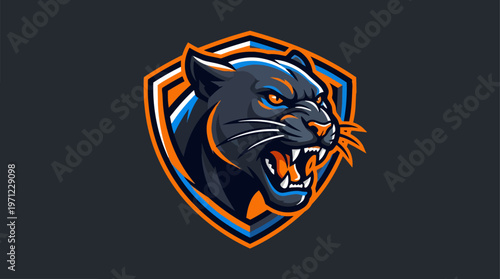 Panther Head Logo Illustration.