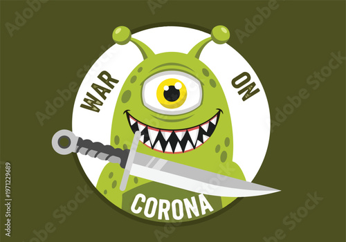 Funny green alien holding sharp sword logo: Gaming logo - Gaming Mascot - esport mascot vector illustration  Logo, Mascot, E-Sport, vector mascot - Mascot Logo