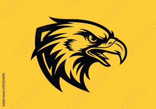 Aggressive golden eagle head mascot logo: Gaming logo - Gaming Mascot - esport mascot vector illustration  Logo, Mascot, E-Sport, vector mascot - Mascot Logo