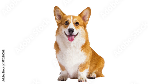 Tablou pe pânză Orange Pembroke Welsh Corgi Dog Sitting with Happy Expression