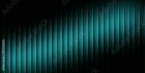 Modern abstract background with a futuristic design featuring elegant vertical teal stripes transitioning into dark shadows, creating a sophisticated textured wallpaper for creative projects.