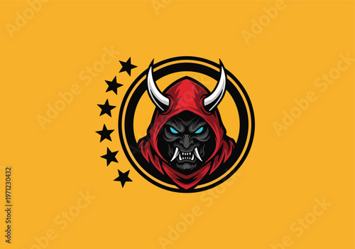 Devil horned warrior avatar emblem: Gaming logo - Gaming Mascot - esport mascot vector illustration  Logo, Mascot, E-Sport, vector mascot - Mascot Logo