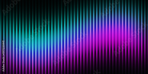 Vibrant vertical glowing stripes create a dynamic abstract background featuring a mesmerizing color gradient of blue, teal, and magenta for modern design.