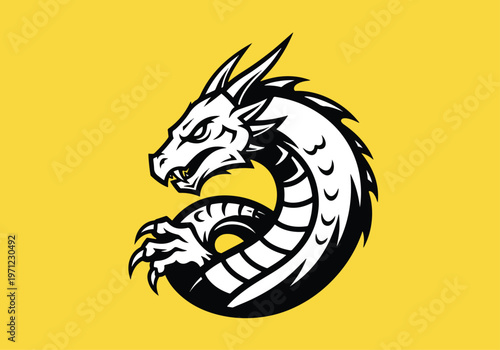 Stylized dragon head vector icon: Gaming logo - Gaming Mascot - esport mascot vector illustration  Logo, Mascot, E-Sport, vector mascot - Mascot Logo