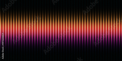 Abstract background featuring a seamless pattern of vertical glowing lines transitioning through vibrant orange, red, and purple hues against a dark backdrop.