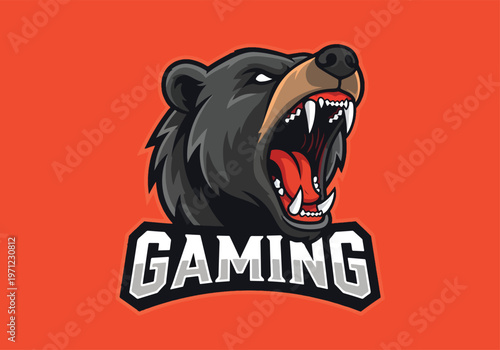 Aggressive bear mascot logo for gaming: Gaming logo - Gaming Mascot - esport mascot vector illustration  Logo, Mascot, E-Sport, vector mascot - Mascot Logo