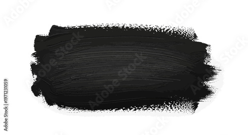 Black paint brush stroke on white background, abstract art, texture