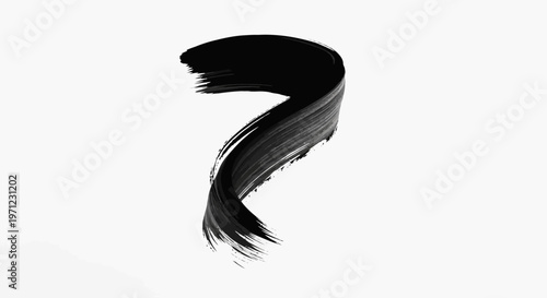 Abstract Black Brush Stroke on White Background