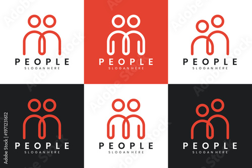 People logo design for community, family and partnership