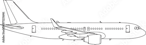 Airplane, commercial jet, aircraft, transportation, travel icon