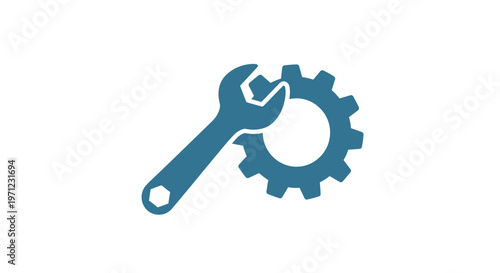 Illustration depicting a wrench interacting with a gear representing mechanical operations