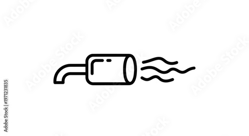 Minimalist Exhaust Icon Depicting Emissions and Pollution for Diverse Applications