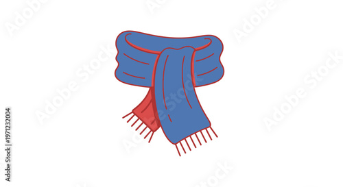 Illustrated Scarf Graphic Depicting Cold Weather Apparel for Winter, Cozy Aesthetic