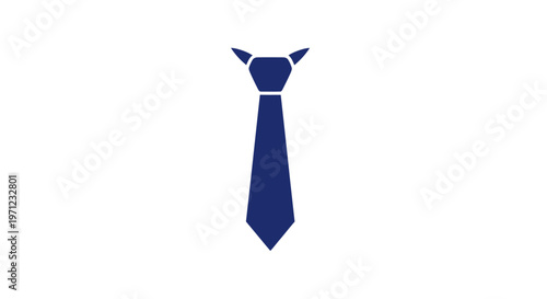 Minimalist navy tie illustration for business attire, formal occasions, and professional contexts