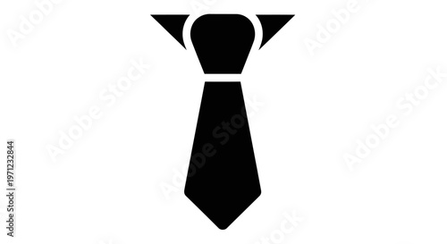 Minimalistic black tie icon representing fashion, formal wear, and professional attire