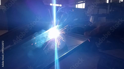 Industrial steel welding, steel door production