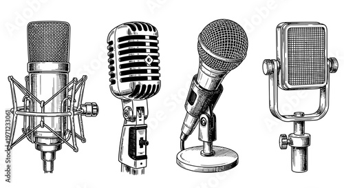 Collection of stylized laptop computer icons, showcasing different perspectives and fill styles for digital design applications