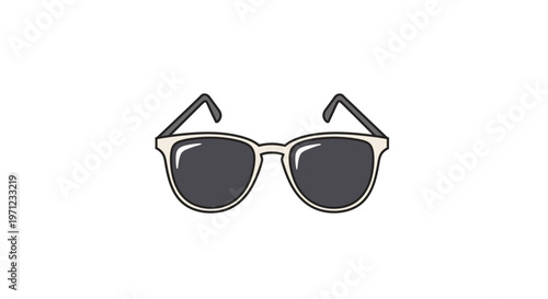 Illustrated Sunglasses on White Background, Suitable for Summer and Fashion Concepts