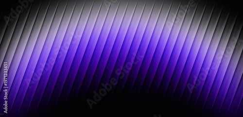 Obraz na plátne A captivating modern abstract background features dynamic diagonal stripes with a compelling gradient, transitioning from subtle grey to vibrant purple and fading into deep black
