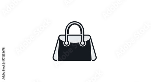 Minimalist Handbag Icon in Black and White, Perfect for Fashion or Design Projects