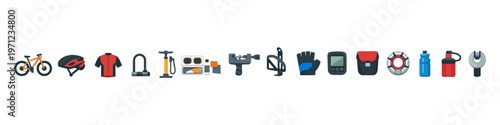 Cycling Gear and Accessories Icons