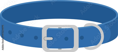 Blue Leather Belt with Buckle.