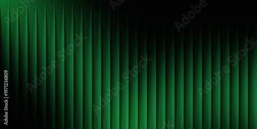Fotografia This abstract green background features a series of vertically aligned, dark emerald green strips with subtle light and shadow effects creating a modern, elegant, and rich texture