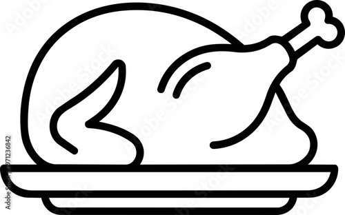 Roasted Turkey on Plate.