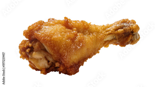 Crispy golden fried chicken leg with seasoned breading