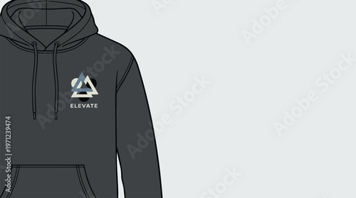 Black hoodie with white logo.