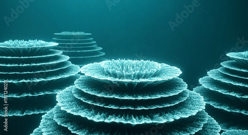 Layered Coral Structures Minimal Underwater Abstract Background