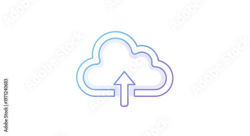 Cloud upload symbol illustration on white background design graphic for technology use
