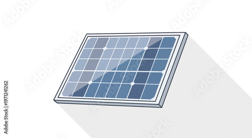 Illustration of a solar panel for renewable energy and sustainable resource awareness