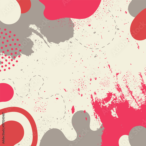 Abstract colorful background with organic shapes, splashes and dots, suitable for banners, posters, web design, packaging, presentations and social media.
