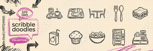 Hand Drawn Ecology Nature and Environment Protection Doodle Icon Set with Leaf Recycle Earth Globe and Plant Sketches for Green Sustainability Save Planet Vector EPS