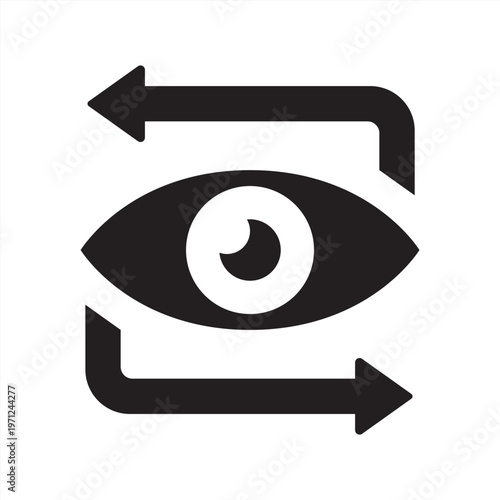 Vision icon. Future oriented icon. Icon symbol for vision, foresight, insight, awareness, perception, outlook, strategy, perspective, planning, eye. Vector illustration.