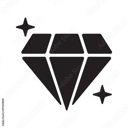 Quality icon. Diamond icon. Icon symbol for quality, excellence, premium, luxury, value, purity, durability, brilliance, gem, diamond. Vector illustration