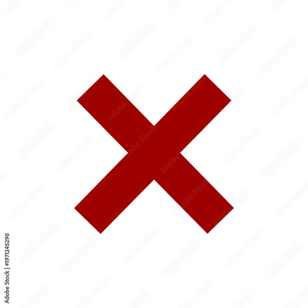Obraz premium Bold Dark Red X Mark Error Icon