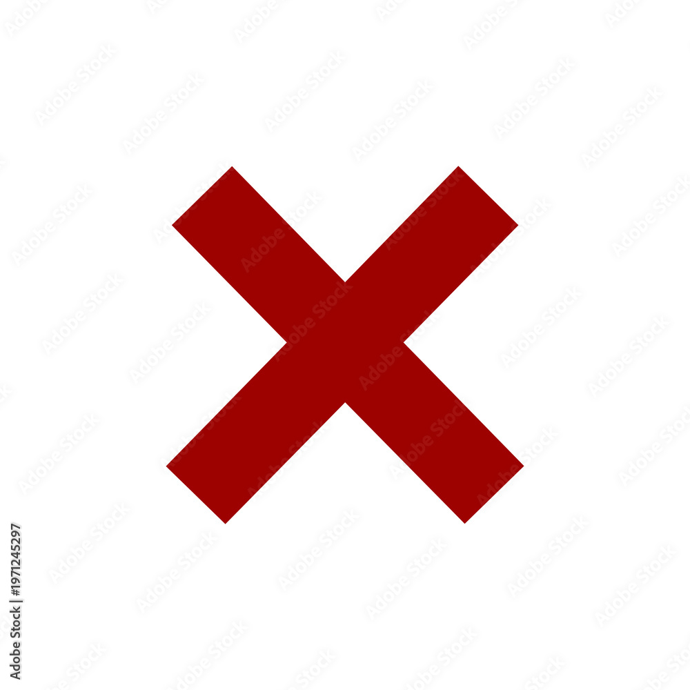 Obraz premium Bold Dark Red X Mark Error Icon